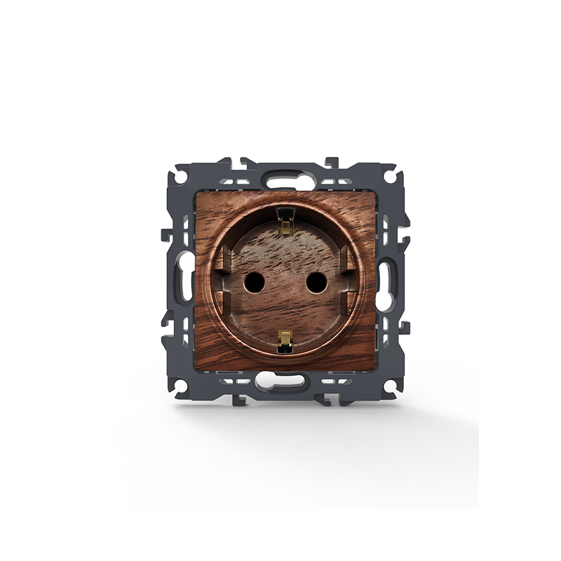 PRIME ΠΡΙΖΑ ΣΟΥΚΟ ΑΣΦΑΛΕΙΑΣ 1x2P+E 16A 250VAC IP20 ΞΥΛΟ - ledmania.gr