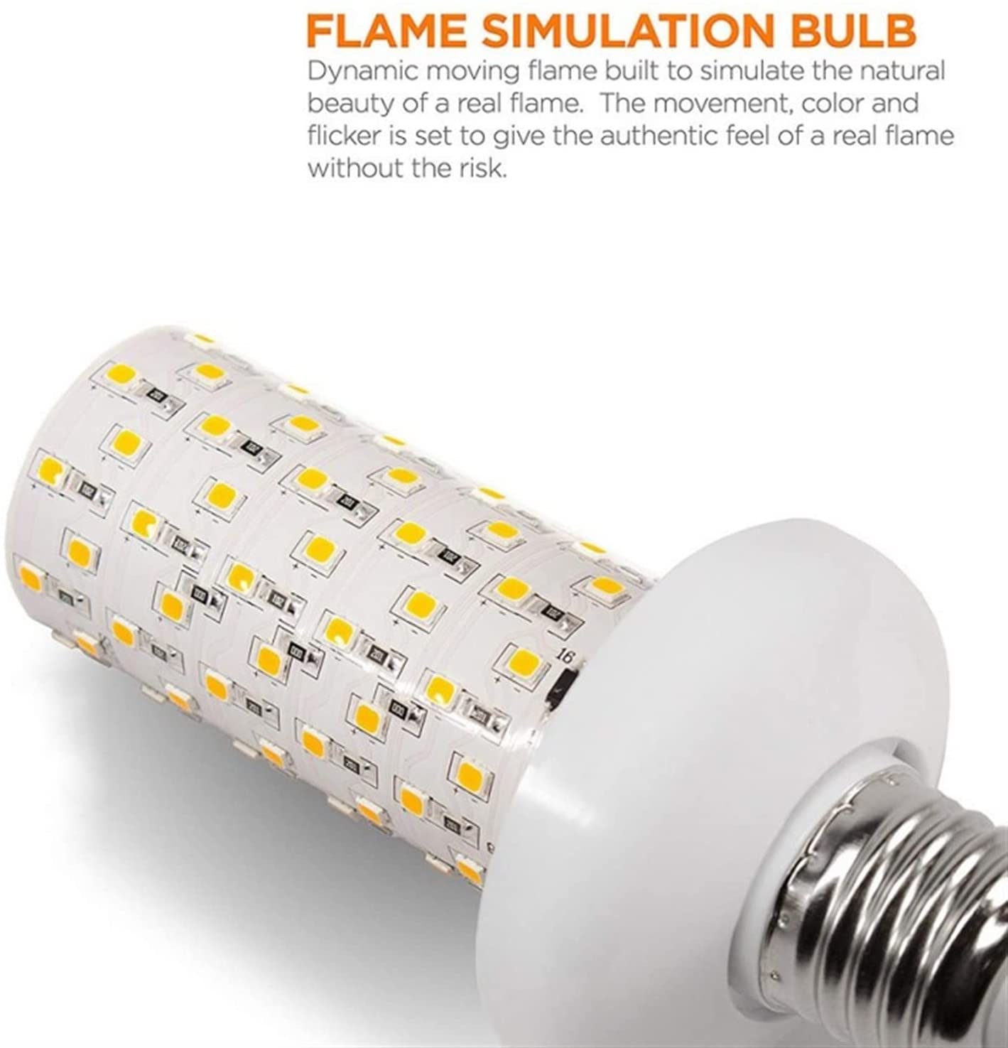 GloboStar® 100076075 Λάμπα LED E27 Summer Flame Flickering Fire Burning Effect Peaceful Romantic and Relax 9W 450lm 320° AC 85-265V με 4 Λειτουργίες Εφέ και Αναστροφή Φλόγας Θερμό Λευκό 1800K