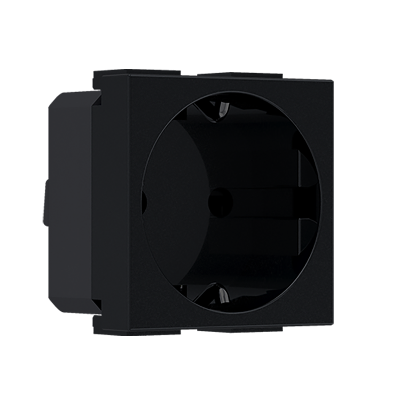 ^ MODYS ΠΡΙΖΑ ΣΟΥΚΟ ΑΣΦΑΛΕΙΑΣ ΜΑΥΡΗ ΜΑΤ  2 ΣΤ. 2P+E 16A 250VAC IP20 - ledmania.gr