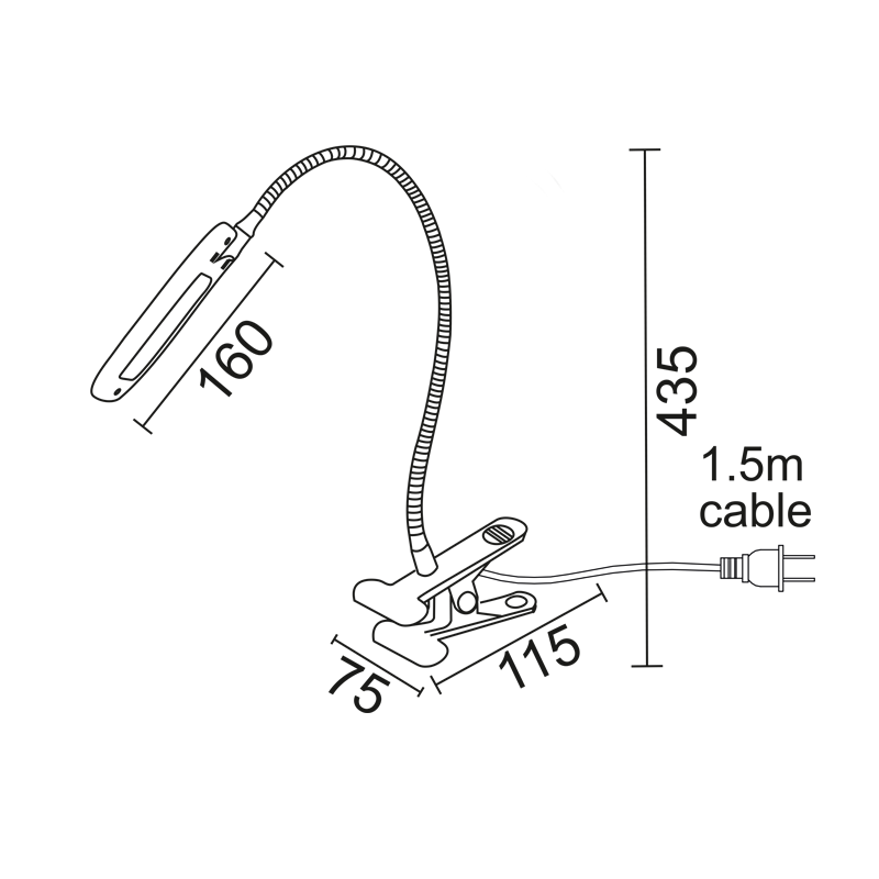 LED Φ/Σ ΓΡΑΦΕΙΟ 5W ΜΠΛΕ 4000K+ΣΠΙΡΑΛ+ΚΛΙΠ230V 7,5X11,5XH43CM