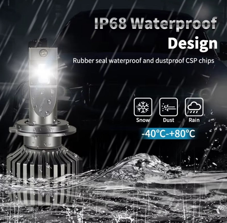 H7 Canbus 17000LM 360 Degree  Ip65 Waterpoof Led Αυτοκινήτου Κύριου Φωτισμού-6000Κ Σετ 2τεμ.