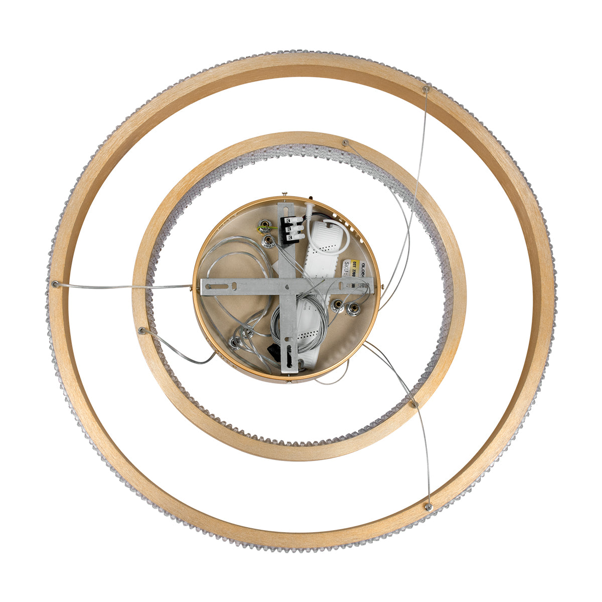 GloboStar® DIAMOND DUO 61151-DECO Κρεμαστό Φωτιστικό Δαχτυλίδι-Κύκλος LED CCT 75W 8743lm 360° AC 220-240V - Εναλλαγή Φωτισμού μέσω Τηλεχειριστηρίου All In One Ψυχρό 6000k+Φυσικό 4500k+Θερμό 2700k Dimmable Φ40+60cm - Χρυσό Βούρτσας - 3 Years Warranty - ledmania.gr