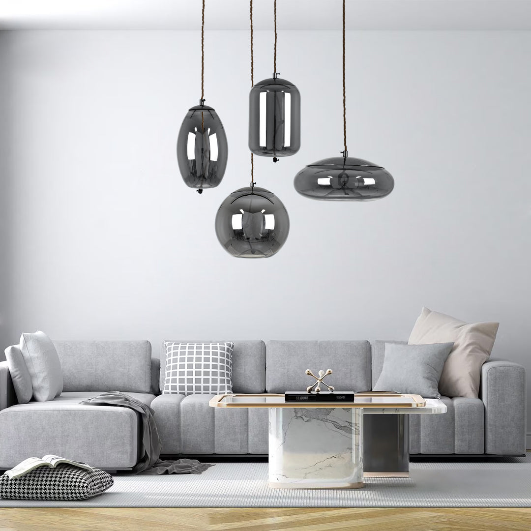 GLOBOSTAR® AXTON 00751 Μοντέρνο Κρεμαστό Φωτιστικό Οροφής LED 5W 500lm 180° AC 220-240V IP20 Θερμό Λευκό 2700K - Sanan SMD Chip - Μαύρο Φιμέ - Μ30 x Π30 x Υ15cm - 2 Xρόνια Εγγύηση - ledmania.gr