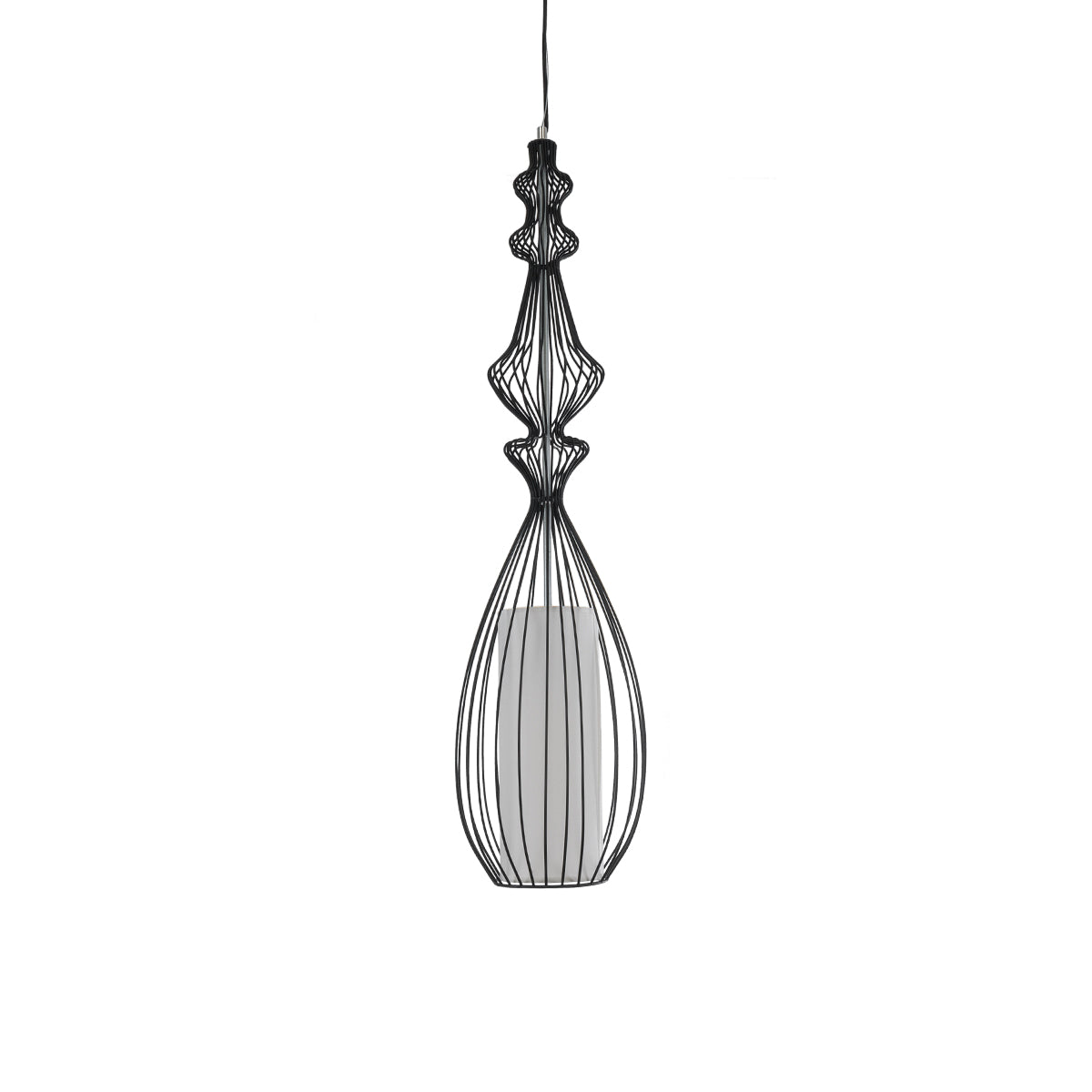 GLOBOSTAR® LILY 01561 Vintage Κρεμαστό Φωτιστικό Οροφής με Ντουί 1 x E27 AC 220-240V IP20 - Μαύρο & Λευκό - Μ90 x Π90 x Υ20cm - ledmania.gr