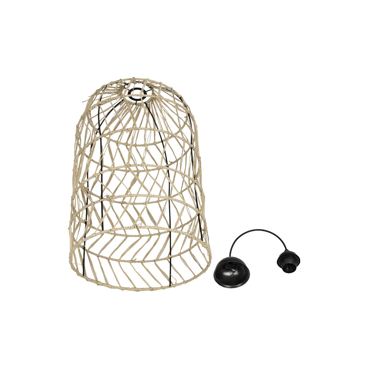 GLOBOSTAR® NETI 205-0025 Boho Κρεμαστό Φωτιστικό Οροφής με Ντουί 1 x E27 AC 220-240V IP20 - Μπεζ - M35 x Π35 x Υ63cm - ledmania.gr