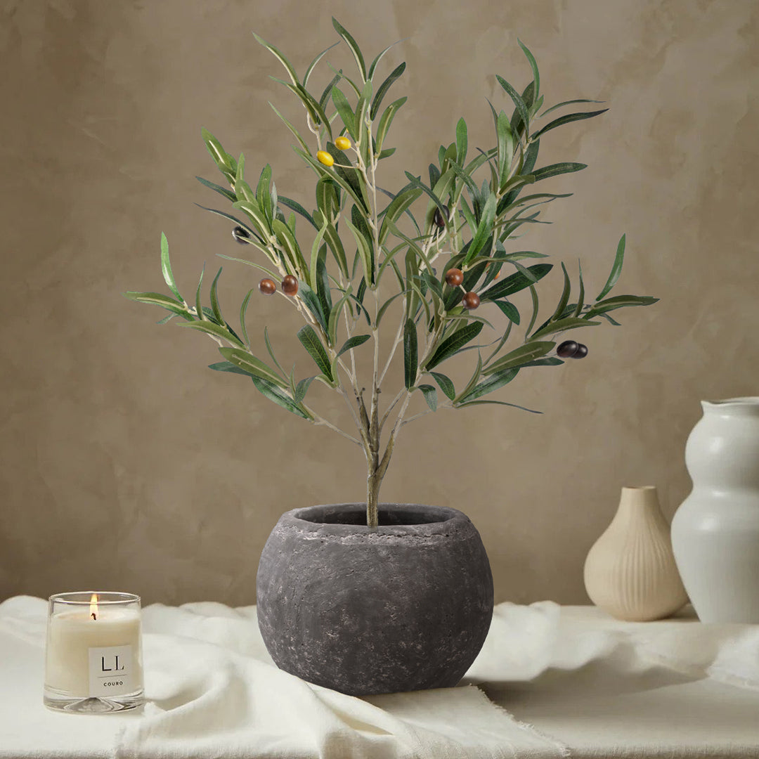 GloboStar® Artificial Garden OLIVE TREE 20051 Τεχνητό Διακοσμητικό Φυτό Ελιά Υ55cm