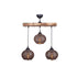 GloboStar® LUMA 201-0012 Vintage Κρεμαστό Φωτιστικό Ράγα Τρίφωτο 3 x E27 IP20 Μπεζ Ξύλο με Καφέ Σχοινί - Μ50 x Π20 x Υ63cm - ledmania.gr