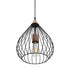 GloboStar® RADIARO 201-0015 Vintage Κρεμαστό Φωτιστικό Πλέγμα Μονόφωτο 1 x E27 IP20 Μαύρο Μέταλλο - Μ26 x Π26 x Υ35cm - ledmania.gr