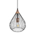 GloboStar® RADIARO 201-0015 Vintage Κρεμαστό Φωτιστικό Πλέγμα Μονόφωτο 1 x E27 IP20 Μαύρο Μέταλλο - Μ26 x Π26 x Υ35cm - ledmania.gr