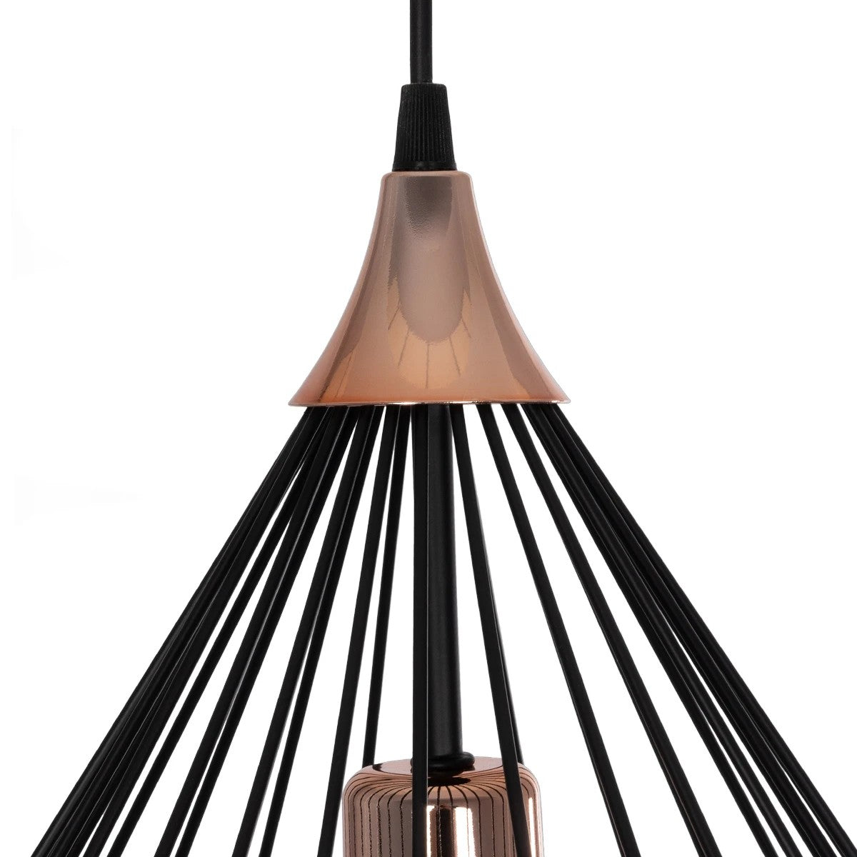 GloboStar® RADIARO 201-0015 Vintage Κρεμαστό Φωτιστικό Πλέγμα Μονόφωτο 1 x E27 IP20 Μαύρο Μέταλλο - Μ26 x Π26 x Υ35cm - ledmania.gr