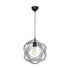 GloboStar® GLOWN 201-0023 Μοντέρνο Κρεμαστό Φωτιστικό Πλέγμα Μονόφωτο 1 x E27 IP20 Μαύρο Μέταλλο - Μ30 x Π30 x Υ33cm - ledmania.gr