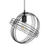 GloboStar® GLOWN 201-0023 Μοντέρνο Κρεμαστό Φωτιστικό Πλέγμα Μονόφωτο 1 x E27 IP20 Μαύρο Μέταλλο - Μ30 x Π30 x Υ33cm - ledmania.gr
