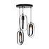 GloboStar® SPARKIO 201-0025 Vintage Κρεμαστό Φωτιστικό Πλέγμα Τρίφωτο 3 x E27 IP20 Μαύρο & Χρυσό Μέταλλο - Μ36 x Π36 x Υ25cm - ledmania.gr