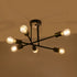 GloboStar® LAMIRA 201-0029 Μοντέρνο Φωτιστικό Οροφής Πλέγμα Πολύφωτο 6 x E27 IP20 Μαύρο Μέταλλο - Μ51 x Π51 x Υ7cm - ledmania.gr