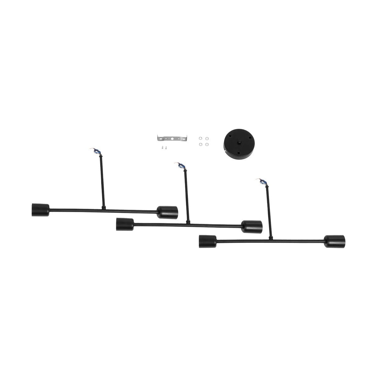 GloboStar® LAMIRA 201-0029 Μοντέρνο Φωτιστικό Οροφής Πλέγμα Πολύφωτο 6 x E27 IP20 Μαύρο Μέταλλο - Μ51 x Π51 x Υ7cm - ledmania.gr