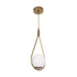 GloboStar® DROP 201-0034 Vintage Κρεμαστό Φωτιστικό Μπάλα Μονόφωτο 1 x E27 IP20 Χρυσό Μέταλλο με Λευκό Γυαλί - Μ20 x Π15 x Υ47cm - ledmania.gr