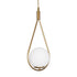GloboStar® DROP 201-0034 Vintage Κρεμαστό Φωτιστικό Μπάλα Μονόφωτο 1 x E27 IP20 Χρυσό Μέταλλο με Λευκό Γυαλί - Μ20 x Π15 x Υ47cm - ledmania.gr