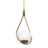 GloboStar® DROP 201-0034 Vintage Κρεμαστό Φωτιστικό Μπάλα Μονόφωτο 1 x E27 IP20 Χρυσό Μέταλλο με Λευκό Γυαλί - Μ20 x Π15 x Υ47cm - ledmania.gr