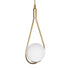 GloboStar® DROP 201-0034 Vintage Κρεμαστό Φωτιστικό Μπάλα Μονόφωτο 1 x E27 IP20 Χρυσό Μέταλλο με Λευκό Γυαλί - Μ20 x Π15 x Υ47cm - ledmania.gr