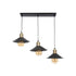 GloboStar® LUCANA 201-0044 Vintage Κρεμαστό Φωτιστικό Ράγα Τριφωτο 3 x E27 IP20 Mεταλλικό Μαύρο - Μ50 x Π25 x Υ75cm - ledmania.gr