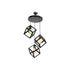 GloboStar® DISE 201-0051 Μοντέρνο Κρεμαστό Φωτιστικό Κύβος Τρίφωτο 3 x E27 IP20 Μαύρο Μέταλλο - Φ40 x Υ90cm - ledmania.gr