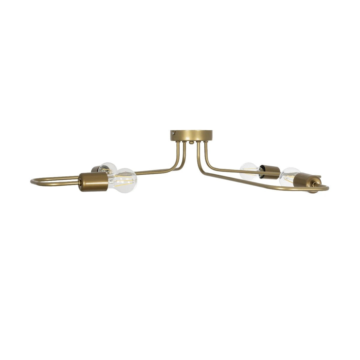 GloboStar® MOORNA 201-0065 Vintage Φωτιστικό Οροφής Πλέγμα Πολύφωτο 4 x E27 IP20 Χρυσό Μέταλλο - Μ97 x Π97 x Υ7cm - ledmania.gr