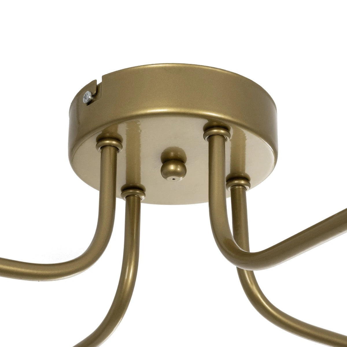GloboStar® MOORNA 201-0065 Vintage Φωτιστικό Οροφής Πλέγμα Πολύφωτο 4 x E27 IP20 Χρυσό Μέταλλο - Μ97 x Π97 x Υ7cm - ledmania.gr