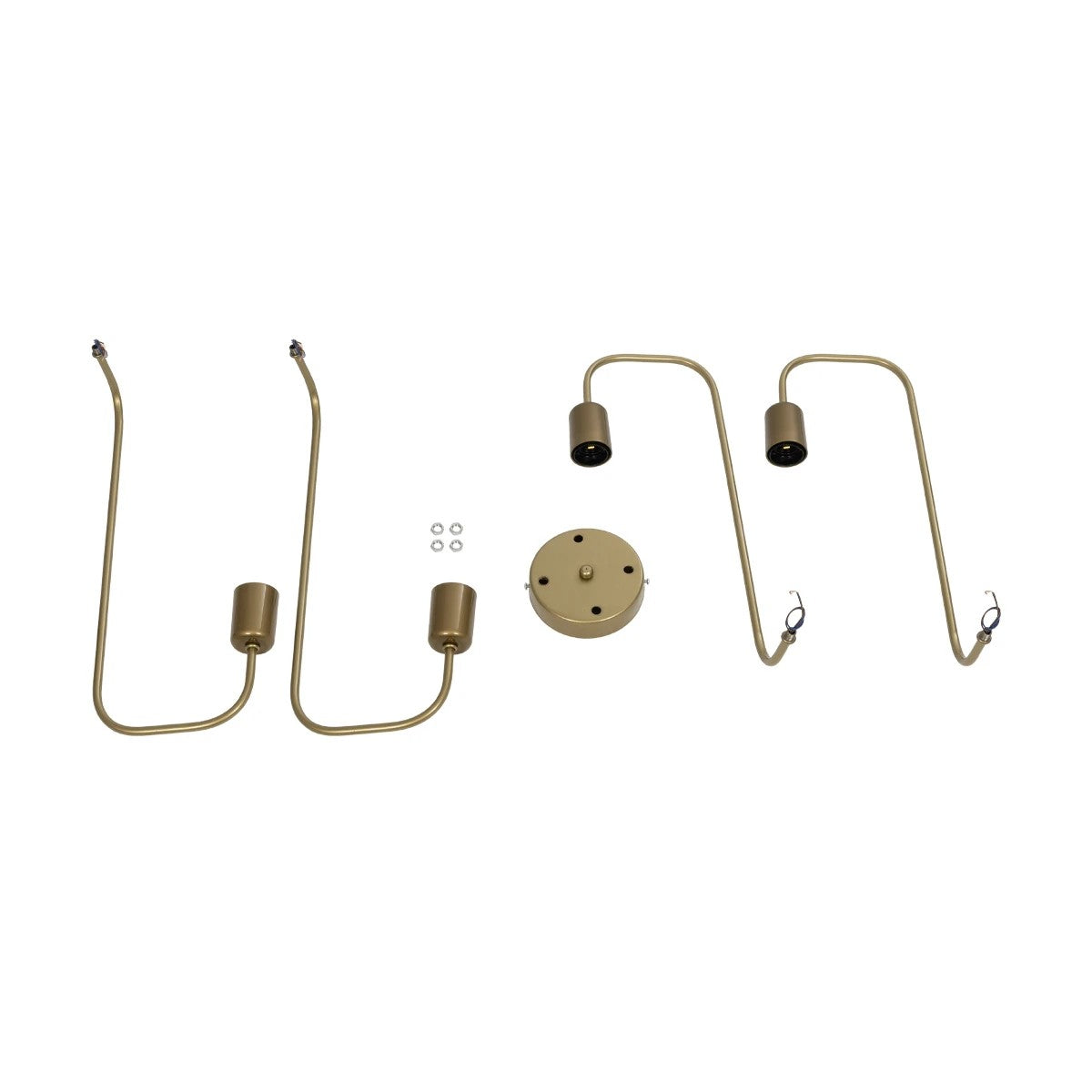 GloboStar® MOORNA 201-0065 Vintage Φωτιστικό Οροφής Πλέγμα Πολύφωτο 4 x E27 IP20 Χρυσό Μέταλλο - Μ97 x Π97 x Υ7cm - ledmania.gr