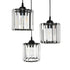 GloboStar® FLAREX 201-0084 Vintage Κρεμαστό Φωτιστικό Πλέγμα Τρίφωτο 3 x E27 IP20 Μαύρο Μέταλλο με Κρυστάλλους - Μ40 x Π40 x Υ50cm - ledmania.gr