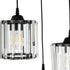 GloboStar® FLAREX 201-0084 Vintage Κρεμαστό Φωτιστικό Πλέγμα Τρίφωτο 3 x E27 IP20 Μαύρο Μέταλλο με Κρυστάλλους - Μ40 x Π40 x Υ50cm - ledmania.gr