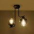 GloboStar® GLOSSA 201-0091 Vintage Φωτιστικό Οροφής Μπάλα Δίφωτο 2 x E27 IP20 Μαύρο Μέταλλο με Μαύρο Φιμέ Γυαλί - Μ40 x Π15 x Υ17cm - ledmania.gr