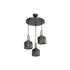 GloboStar® RADIANT 201-0097 Vintage Κρεμαστό Φωτιστικό Πλέγμα Τρίφωτο 3 x E27 IP20 Μαύρο & Χρυσό Μέταλλο - Μ30 x Π30 x Υ80cm - ledmania.gr