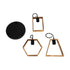 GloboStar® EMBER 201-0102 Vintage Κρεμαστό Φωτιστικό Φιγούρα Τρίφωτο 3 x E27 IP20 Μαύρο Μέταλλο με Καφέ Ξύλο - Μ50 x Π50 x Υ70cm - ledmania.gr