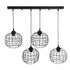 GloboStar® PULSAR 201-0103 Vintage Κρεμαστό Φωτιστικό Ράγα Πολύφωτο 4 x E27 IP20 Μαύρο Μέταλλο - Μ70 x Π20 x Υ80cm - ledmania.gr