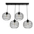 GloboStar® PULSAR 201-0103 Vintage Κρεμαστό Φωτιστικό Ράγα Πολύφωτο 4 x E27 IP20 Μαύρο Μέταλλο - Μ70 x Π20 x Υ80cm - ledmania.gr