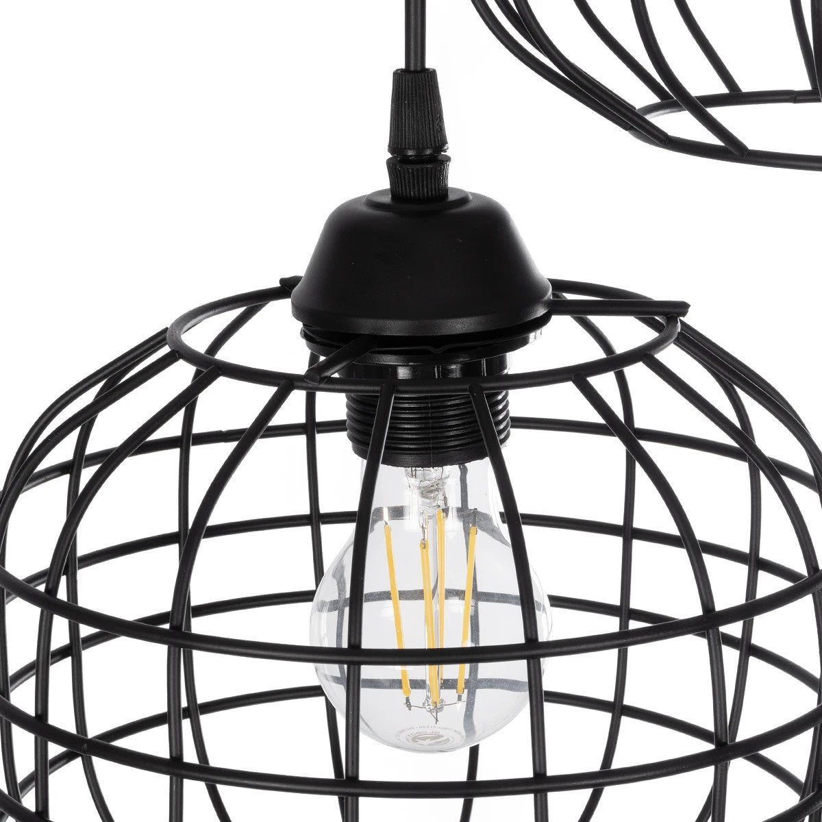 GloboStar® PULSAR 201-0103 Vintage Κρεμαστό Φωτιστικό Ράγα Πολύφωτο 4 x E27 IP20 Μαύρο Μέταλλο - Μ70 x Π20 x Υ80cm - ledmania.gr