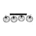 GloboStar® PULSAR 201-0103 Vintage Κρεμαστό Φωτιστικό Ράγα Πολύφωτο 4 x E27 IP20 Μαύρο Μέταλλο - Μ70 x Π20 x Υ80cm - ledmania.gr
