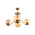 GloboStar® SUNRAY 201-0110 Vintage Κρεμαστό Φωτιστικό Μπάλα Πολύφωτο 4 x E27 IP20 Μαύρο Μέταλλο με Μελί Γυαλί - Μ55 x Π55 x Υ48cm - ledmania.gr