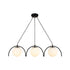 GloboStar® FLASHO 201-0111 Vintage Κρεμαστό Φωτιστικό Οροφής Ράγα Τρίφωτο 3 x E27 IP20 Μαύρο Μέταλλο με Γαλακτερό Γυαλί - Μ50 x Π25 x Υ70cm - ledmania.gr