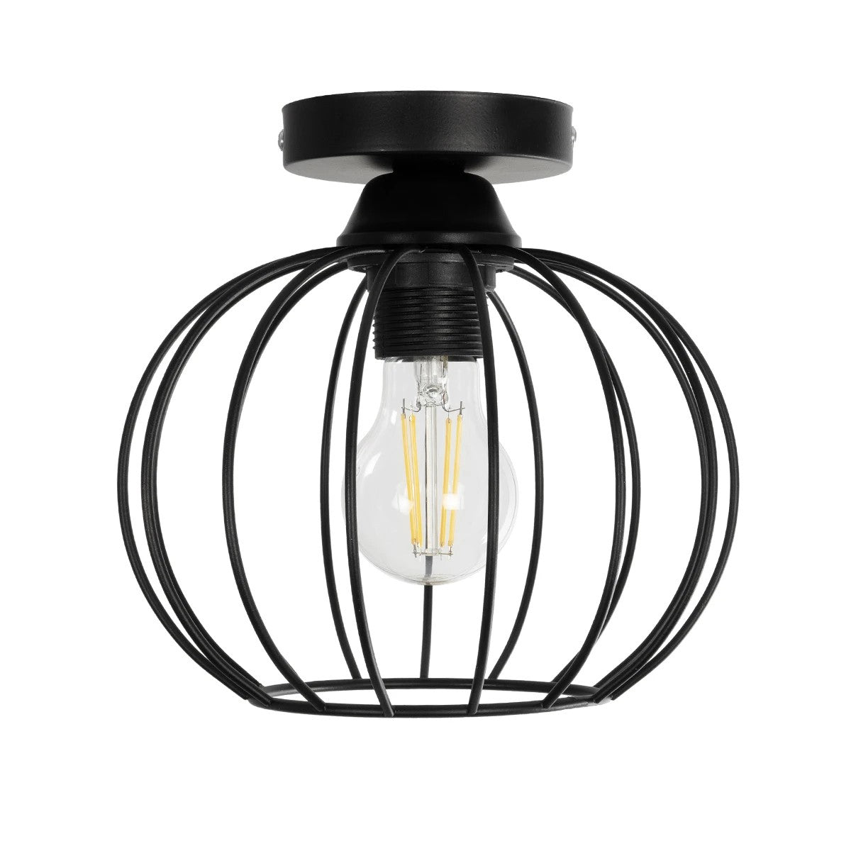 GLOBOSTAR® BITUIN 201-0116 Μοντέρνο Φωτιστικό Οροφής με Ντουί 1 x E27 AC 220-240V IP20 - Μαύρο - Μ21 x Π21 x Υ18cm - ledmania.gr