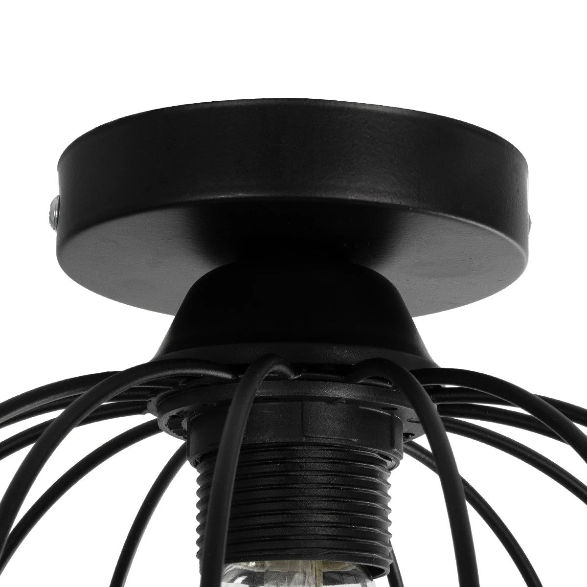 GLOBOSTAR® BITUIN 201-0116 Μοντέρνο Φωτιστικό Οροφής με Ντουί 1 x E27 AC 220-240V IP20 - Μαύρο - Μ21 x Π21 x Υ18cm - ledmania.gr