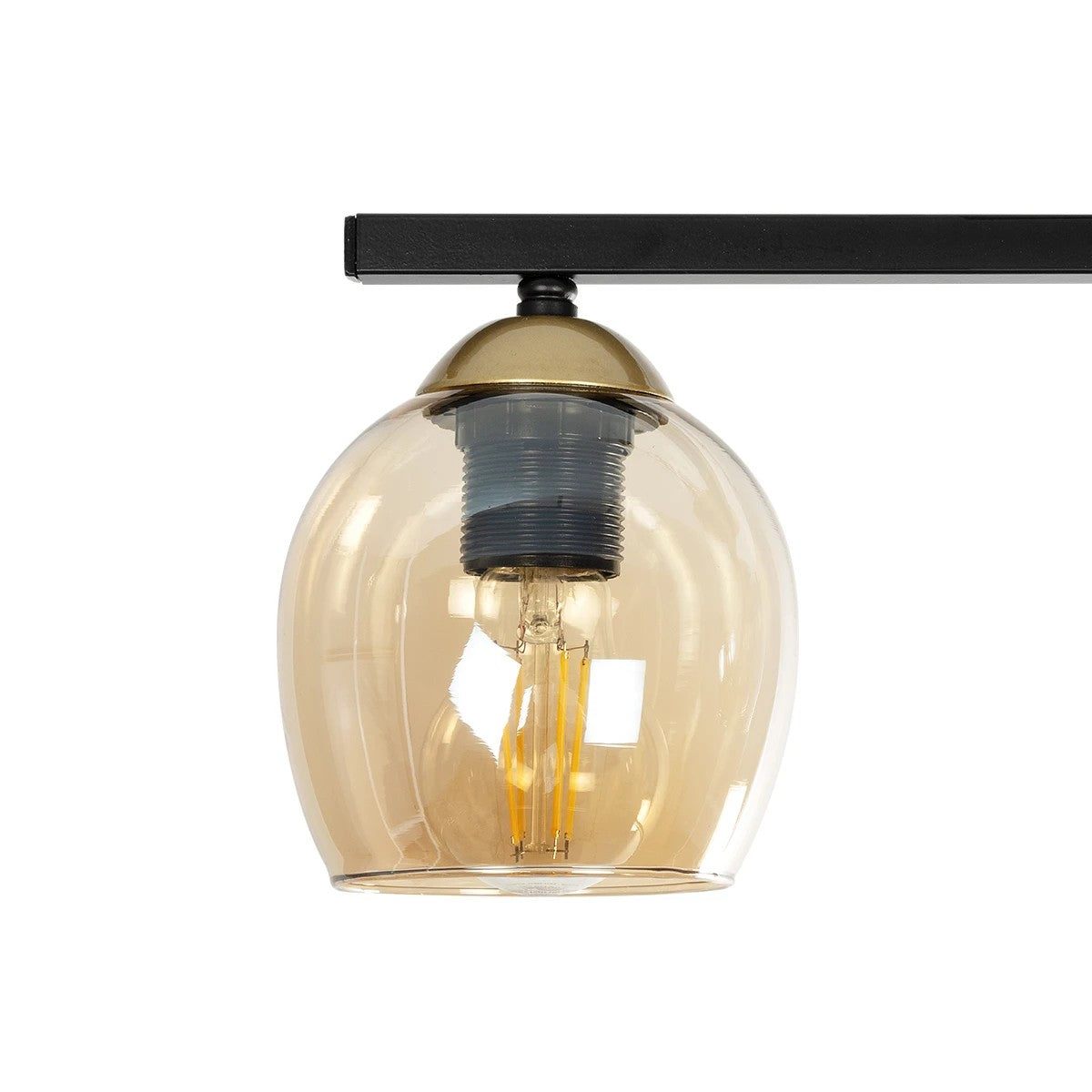 GLOBOSTAR® RADIUS 201-0122 Vintage Φωτιστικό Οροφής με Ντουί 3 x E27 AC 220-240V IP20 - Χρυσό, Μαύρο & Διάφανο- Μ60 x Π13 x Υ16cm - ledmania.gr