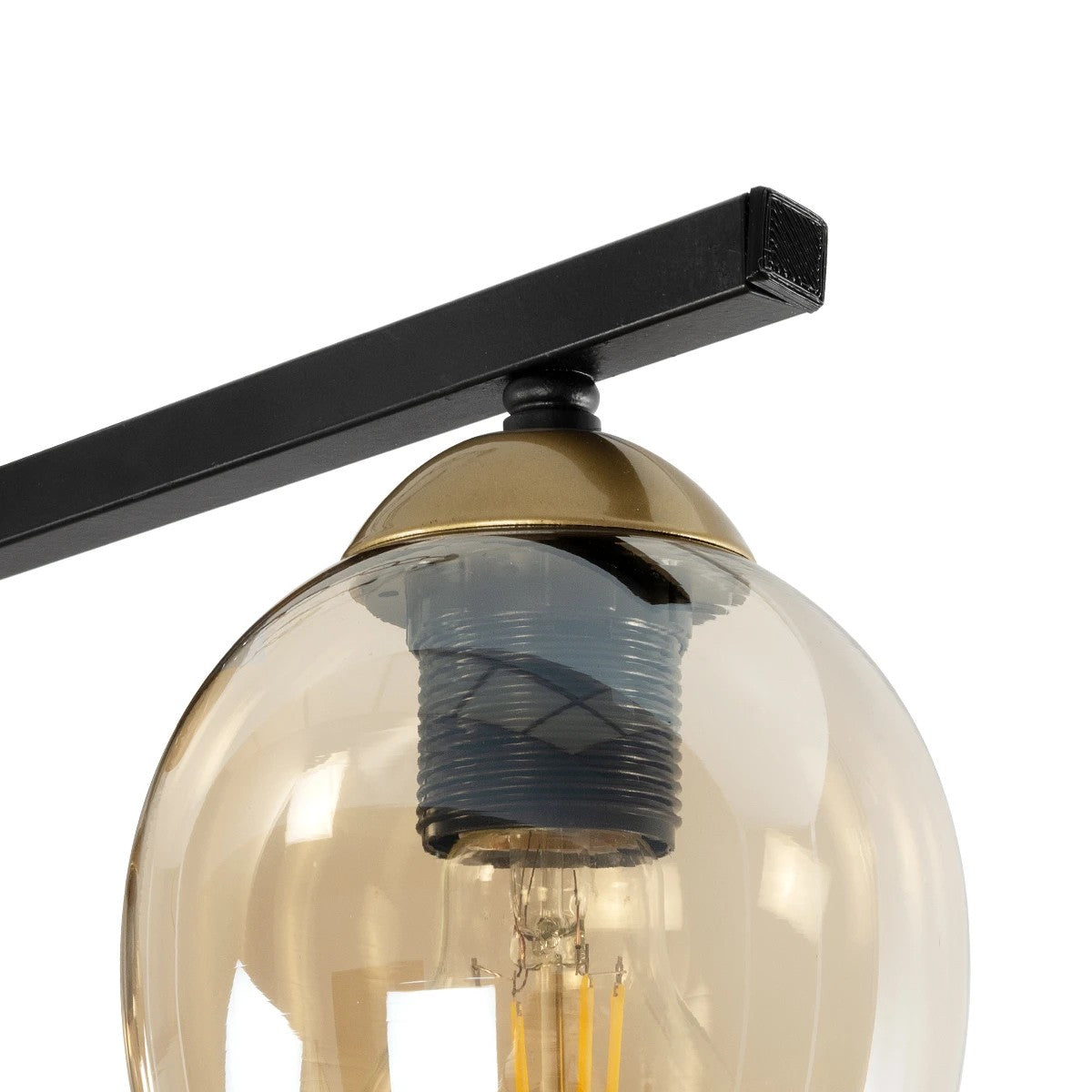 GLOBOSTAR® RADIUS 201-0122 Vintage Φωτιστικό Οροφής με Ντουί 3 x E27 AC 220-240V IP20 - Χρυσό, Μαύρο & Διάφανο- Μ60 x Π13 x Υ16cm - ledmania.gr