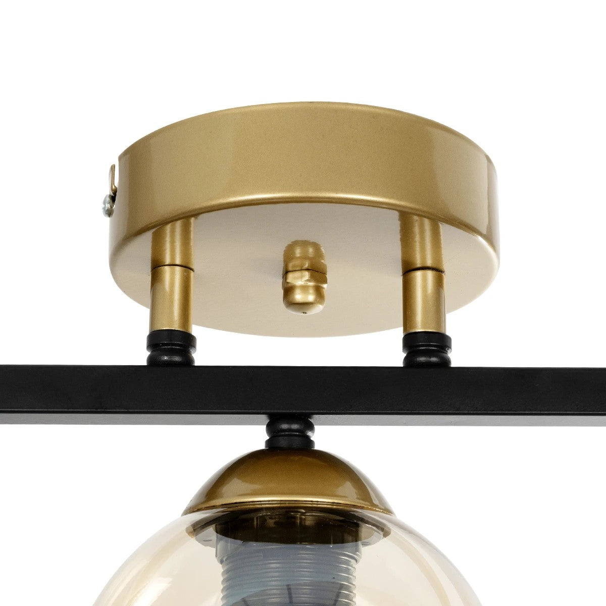 GLOBOSTAR® RADIUS 201-0122 Vintage Φωτιστικό Οροφής με Ντουί 3 x E27 AC 220-240V IP20 - Χρυσό, Μαύρο & Διάφανο- Μ60 x Π13 x Υ16cm - ledmania.gr