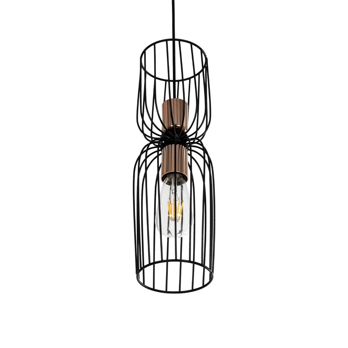 GLOBOSTAR® LAVERA 201-0024 Vintage Κρεμαστό Φωτιστικό Οροφής με Ντουί 1 x E27 AC 220-240V IP20 - Χρυσό & Λευκό - Μ14 x Π14 x Υ44cm - ledmania.gr