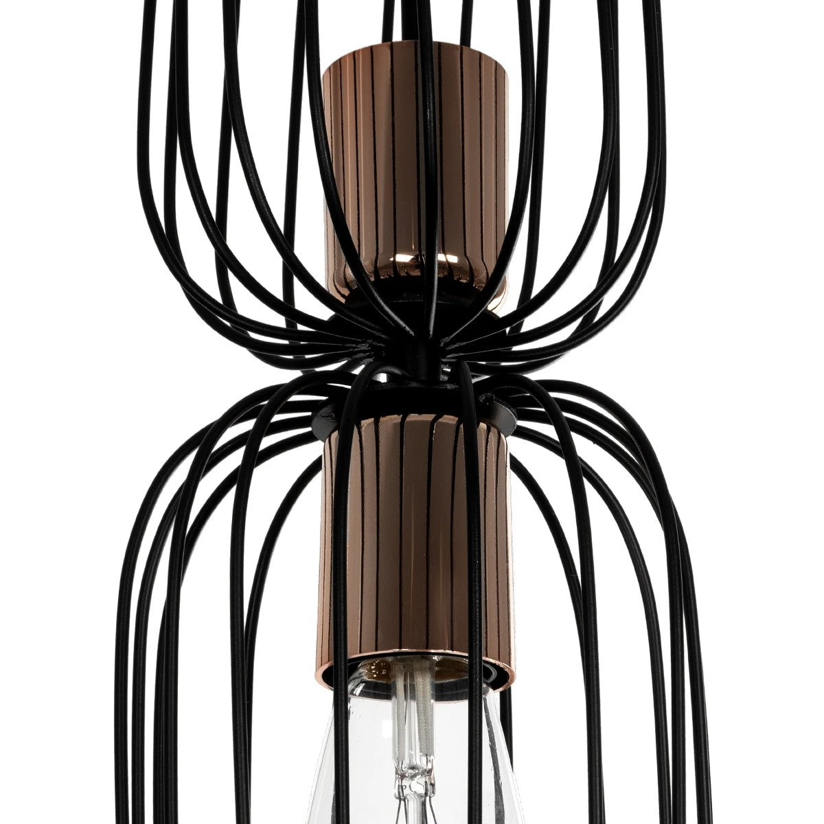GLOBOSTAR® LAVERA 201-0024 Vintage Κρεμαστό Φωτιστικό Οροφής με Ντουί 1 x E27 AC 220-240V IP20 - Χρυσό & Λευκό - Μ14 x Π14 x Υ44cm - ledmania.gr