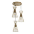 GLOBOSTAR® FLIXIO 201-0126 Vintage Κρεμαστό Φωτιστικό Οροφής με Ντουί 3 x E27 AC 220-240V IP20 - Χρυσό - Μ40 x Π40 x Υ70cm - ledmania.gr