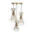 GLOBOSTAR® FLIXIO 201-0126 Vintage Κρεμαστό Φωτιστικό Οροφής με Ντουί 3 x E27 AC 220-240V IP20 - Χρυσό - Μ40 x Π40 x Υ70cm - ledmania.gr