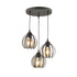 GloboStar® LUSE 202-0049 Μοντέρνο Κρεμαστό Φωτιστικό Πλέγμα Τρίφωτο 3 x E27 IP20 Μαύρο Μέταλλο - Μ30 x Π30 x Υ70cm - ledmania.gr