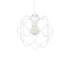 GloboStar® VORTEX 203-0001 Mοντέρνο Κρεμαστό Φωτιστικό Πλέγμα Μονόφωτο 1 x E27 IP20 Λευκό Μέταλλο - Μ23.5 x Π23.5 x Υ20cm - ledmania.gr